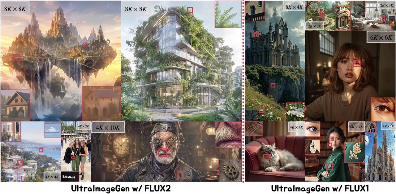 UltraImageGen results — ultra-high-resolution generated scenes